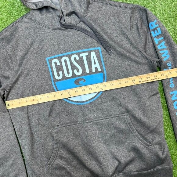 Costa Mens Grey Long-Sleeve Hooded Sweatshirt Size Medium - Picture 6 of 7